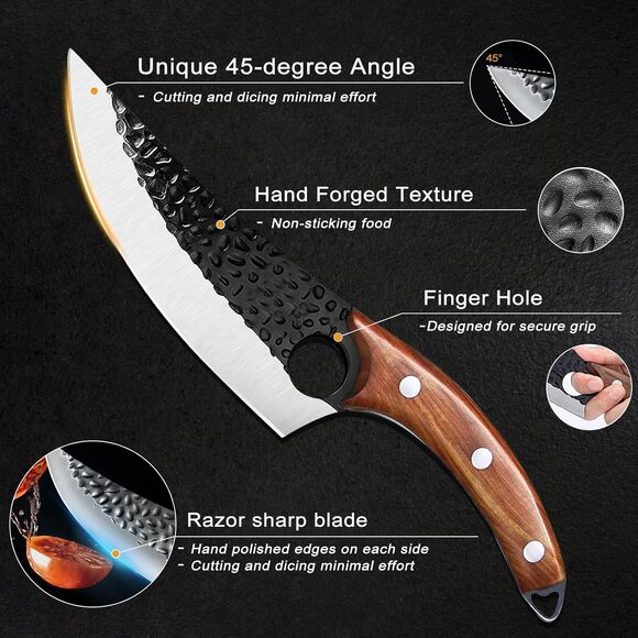 Butcher Knife, Viking with Sheath, Japanese Hand Forged Chef Survival Outdoor - Picture 1 of 7